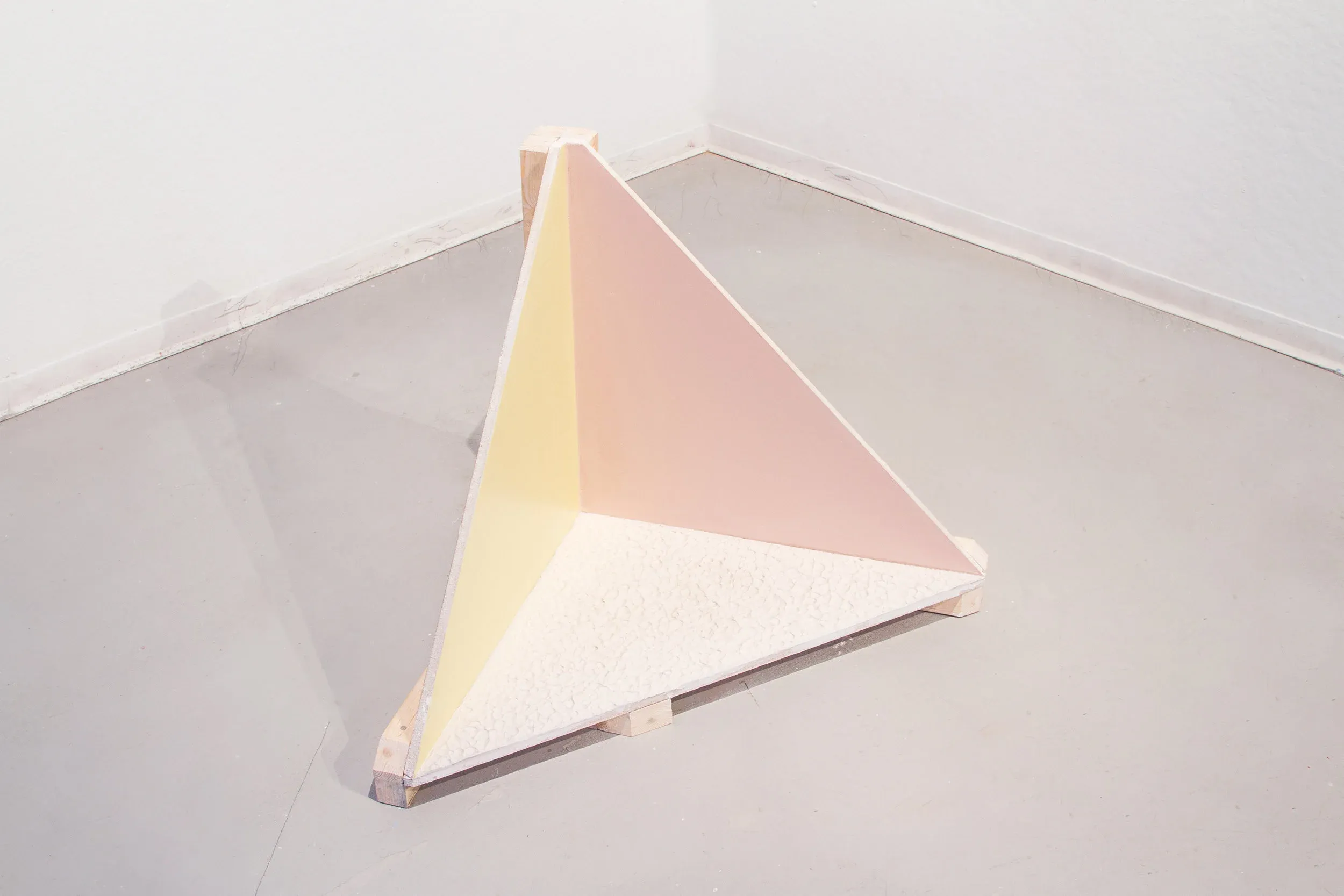 Pine 2x4, drywall, joint compound, found latex paint, 2016.